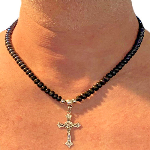 Collana rosario legno nero - , con
