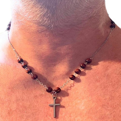 Collana rosario con croce - , da