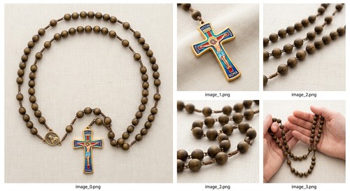 Collana legno rosario - collana,
