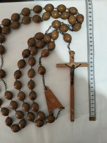 Antico grande rosario - rosario, legno