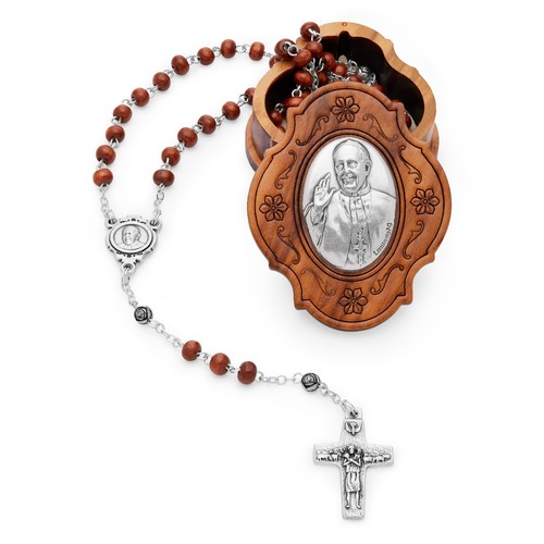 Rosario perle legno papa - perle,